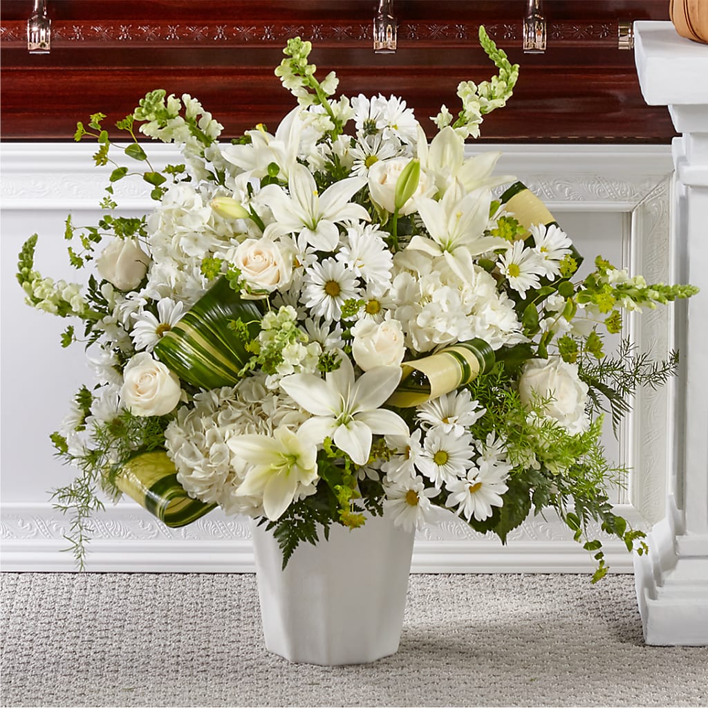 Thoughts of Tranquility Floor Basket – Rose And Silk Florist Llc, Lewisville TX