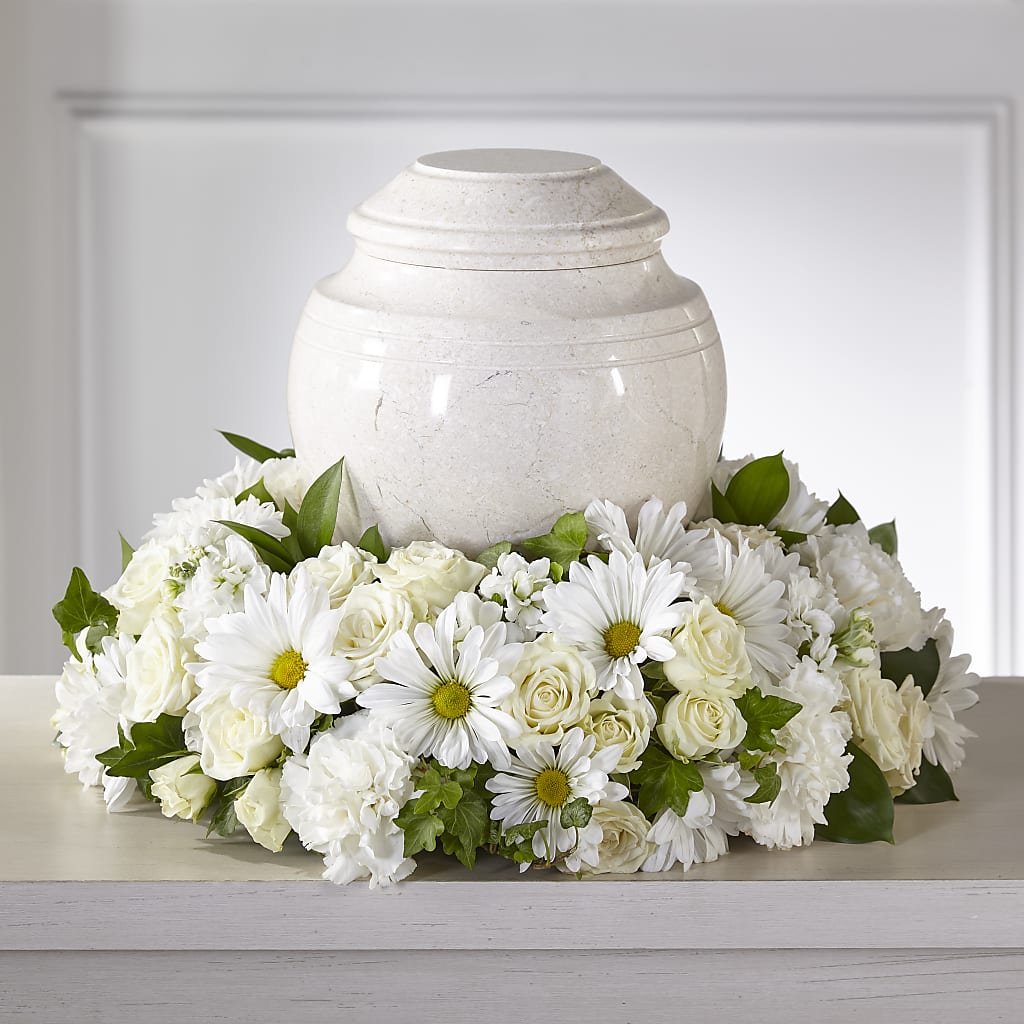 Ivory Gardens Cremation Adornment – Rose And Silk Florist Llc, Lewisville TX