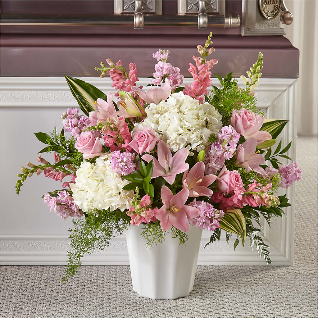 Simply Serene Floor Basket – Rose And Silk Florist Llc, Lewisville TX