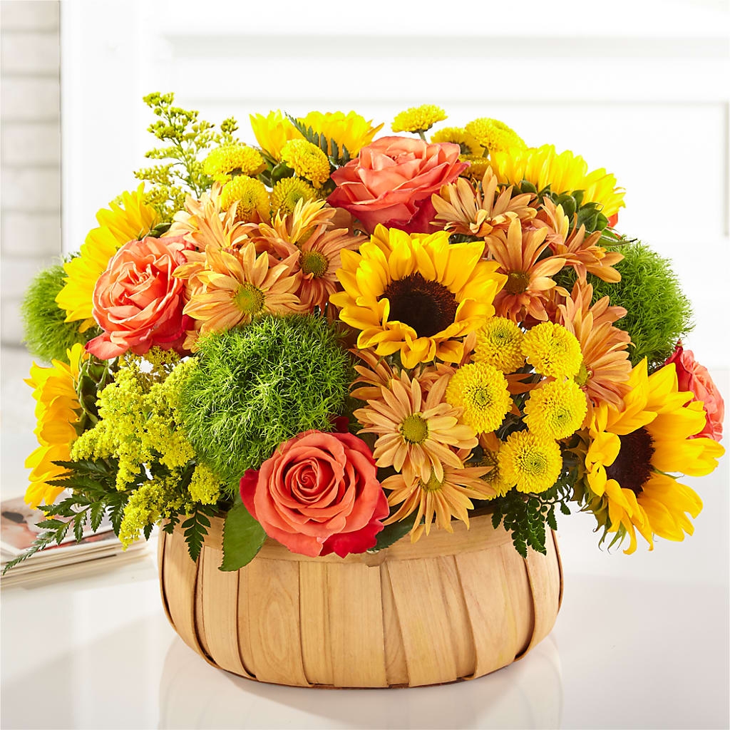 Harvest Sunflower Basket – Rose And Silk Florist Llc, Lewisville TX