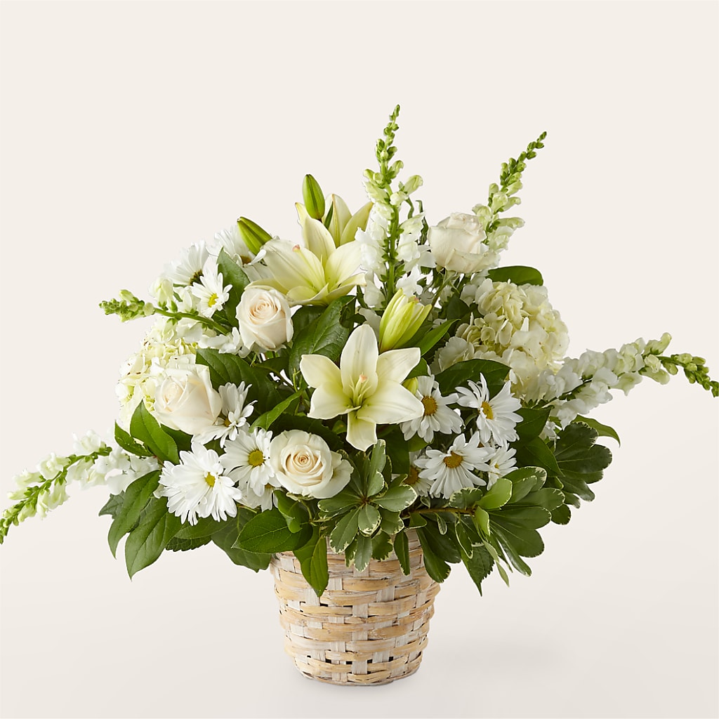 Ivory Elegance Floral Basket – Rose And Silk Florist Llc, Lewisville TX