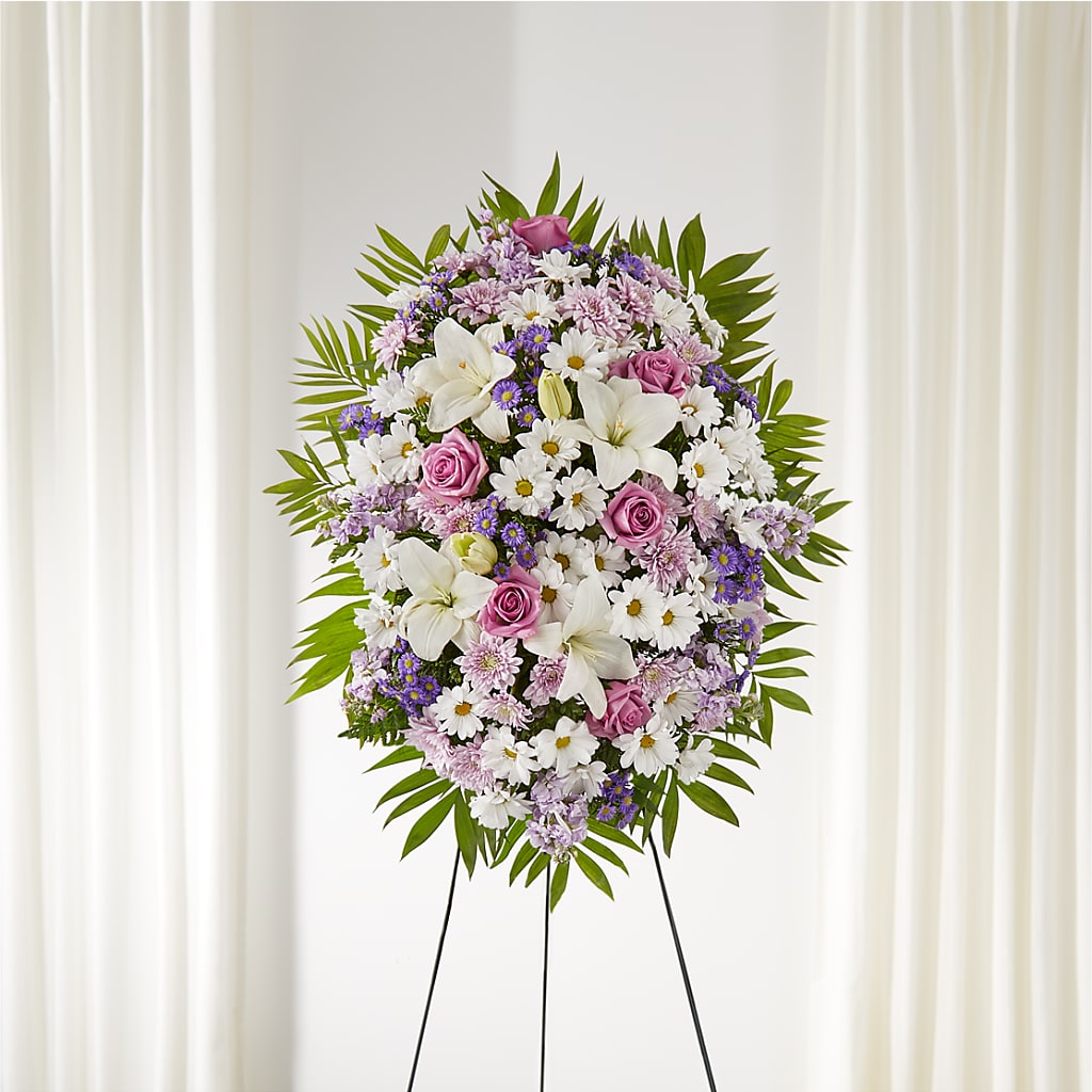Surrounded by Love Standing Spray – Rose And Silk Florist Llc, Lewisville TX