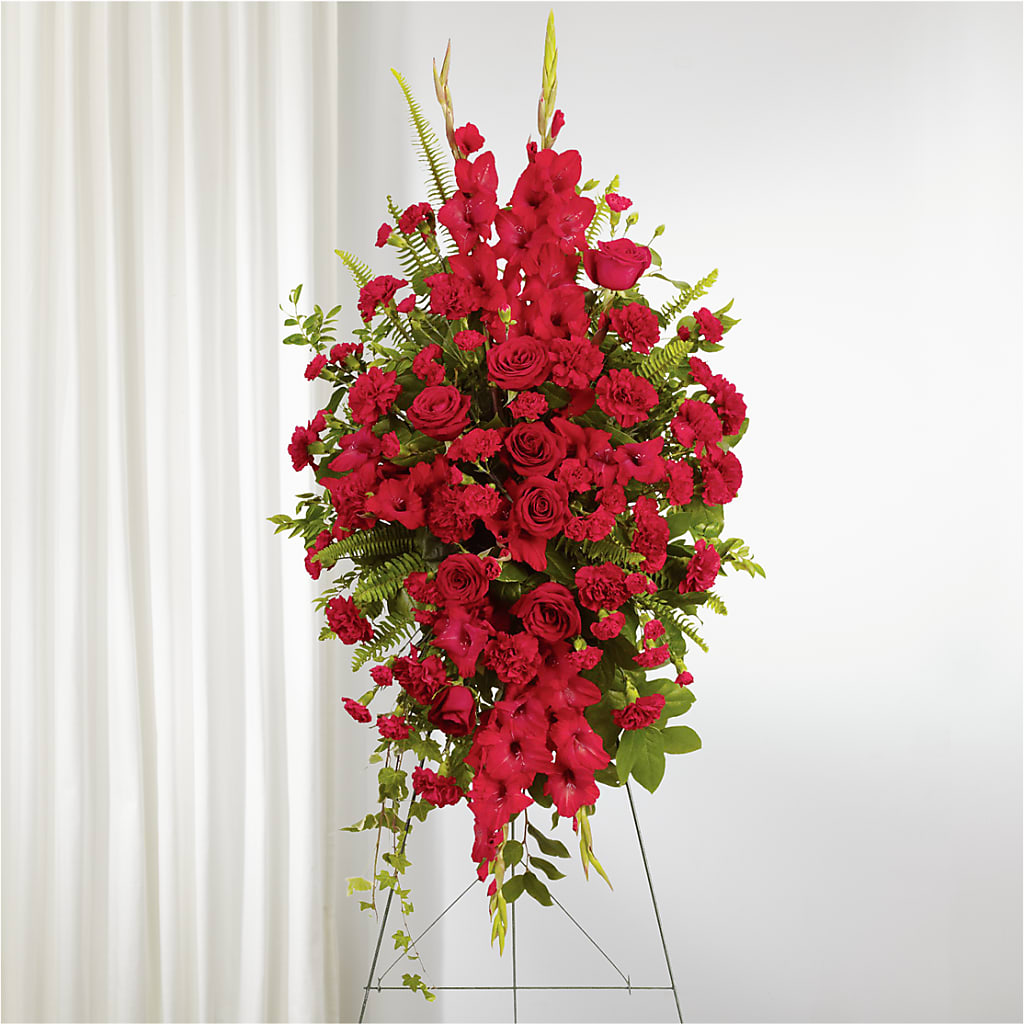 From the Heart Standing Spray – Rose And Silk Florist Llc, Lewisville TX