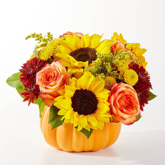 Golden Gourd Pumpkin Bouquet –  Rose And Silk Florist Llc, Lewisville TX