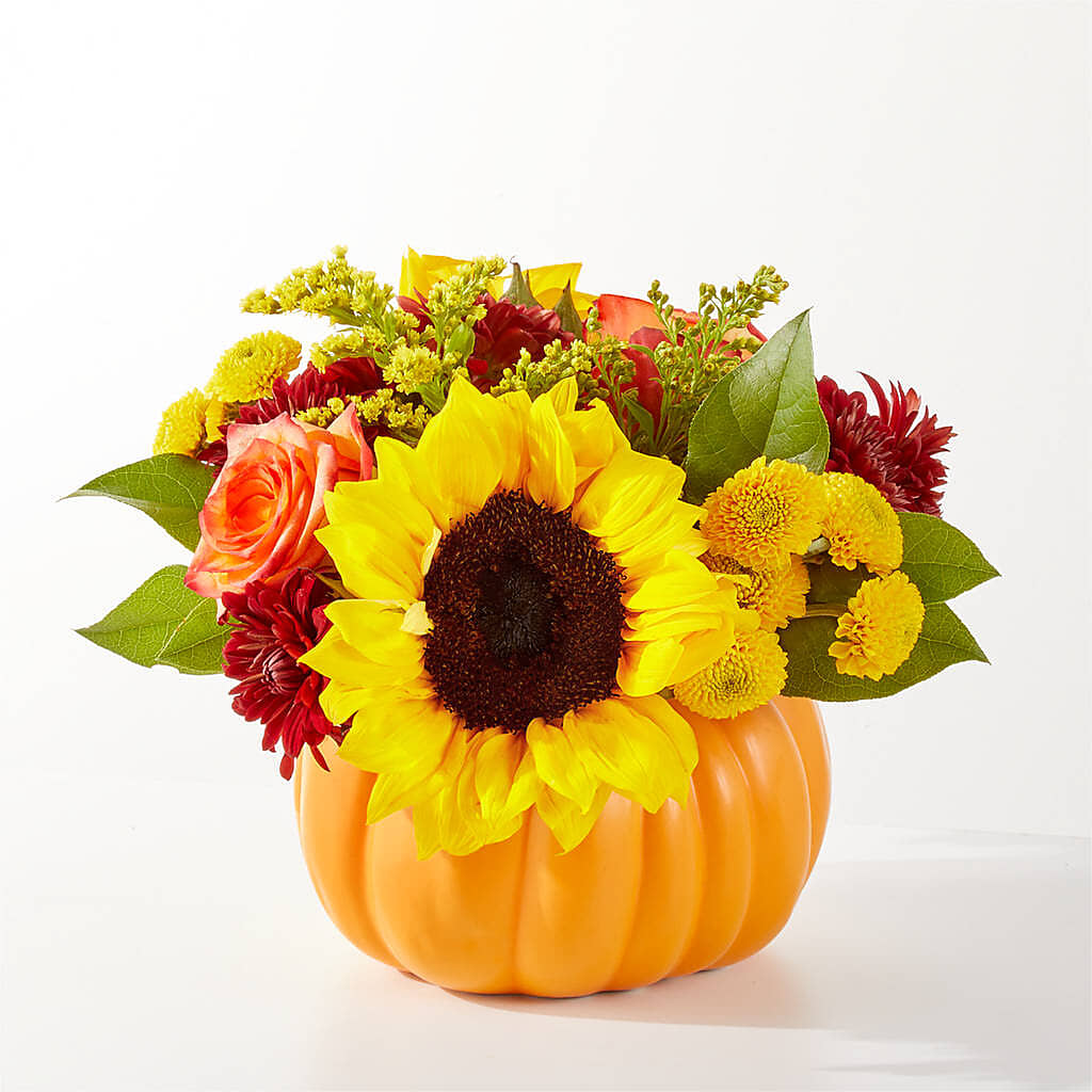 Golden Gourd Pumpkin Bouquet –  Rose And Silk Florist Llc, Lewisville TX