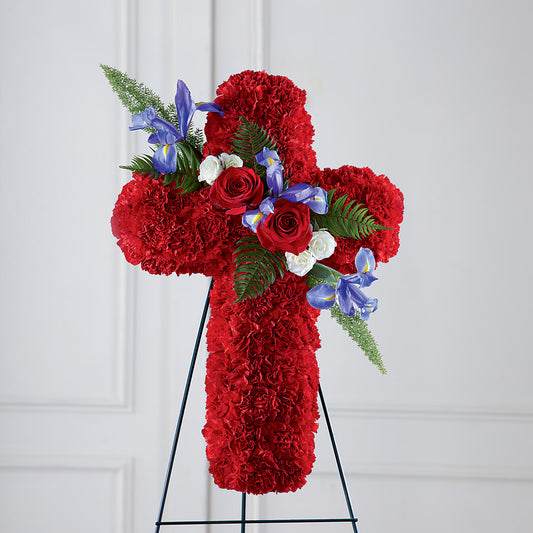 Faithful Hero Floral Cross –  Rose And Silk Florist Llc, Lewisville TX