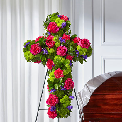 Tribute Rose Floral Cross –  Rose And Silk Florist Llc, Lewisville TX