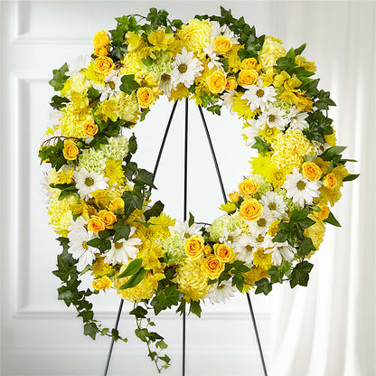 Golden Remembrance Wreath –  Rose And Silk Florist Llc, Lewisville TX