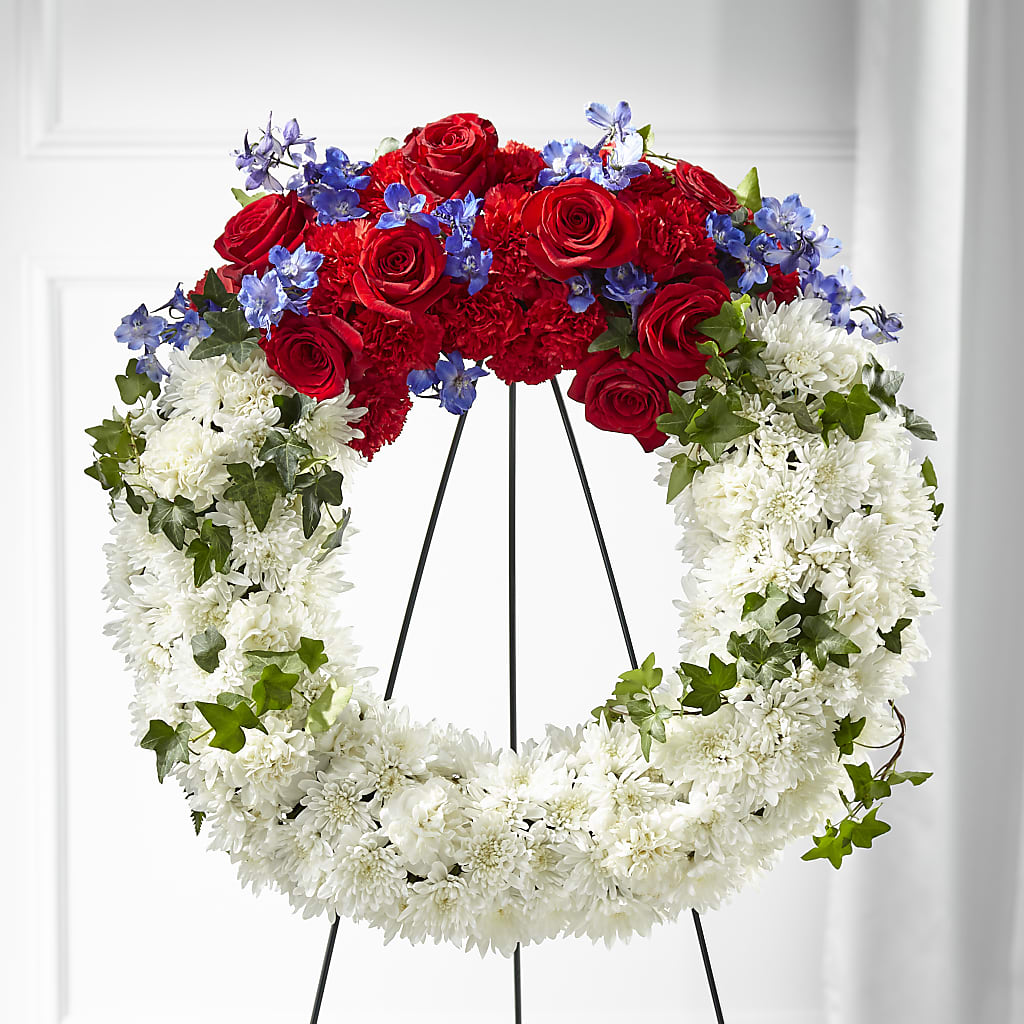Patriotic Passion Wreath –  Rose And Silk Florist Llc, Lewisville TX