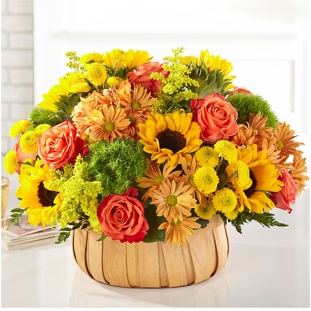 Harvest Sunflower Basket –  Rose And Silk Florist Llc, Lewisville TX