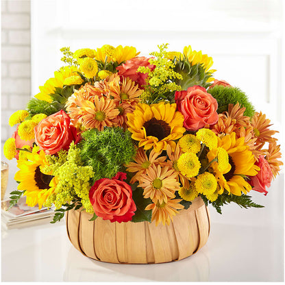 Harvest Sunflower Basket –  Rose And Silk Florist Llc, Lewisville TX