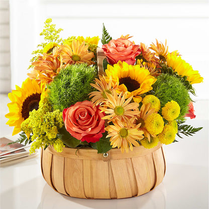 Harvest Sunflower Basket –  Rose And Silk Florist Llc, Lewisville TX