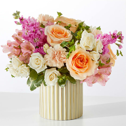 Paradise Bouquet with Ivory Vase –  Rose And Silk Florist Llc, Lewisville TX